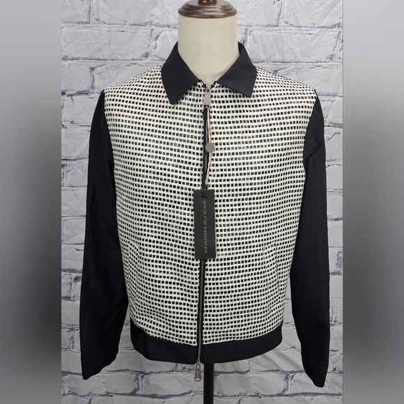 NWT Alessandro Dell'acqua Full Zip Jacket Fashion Woven Black Large / 50 - Picture 4 of 16